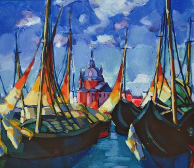 Sailing Boats in Venice by Konrad Magi